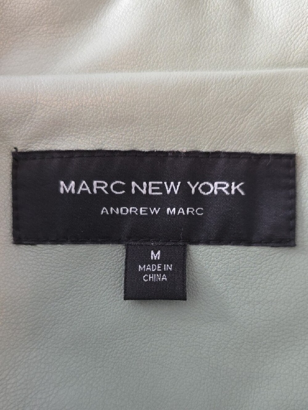 EUC Marc New York Light Sage Green Faux Leather Snap-Front Jacket Medium - Picture 5 of 9